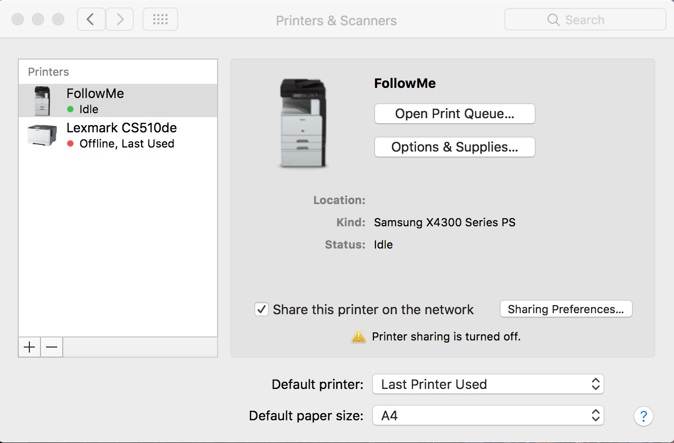 Remove printer on Mac OSX